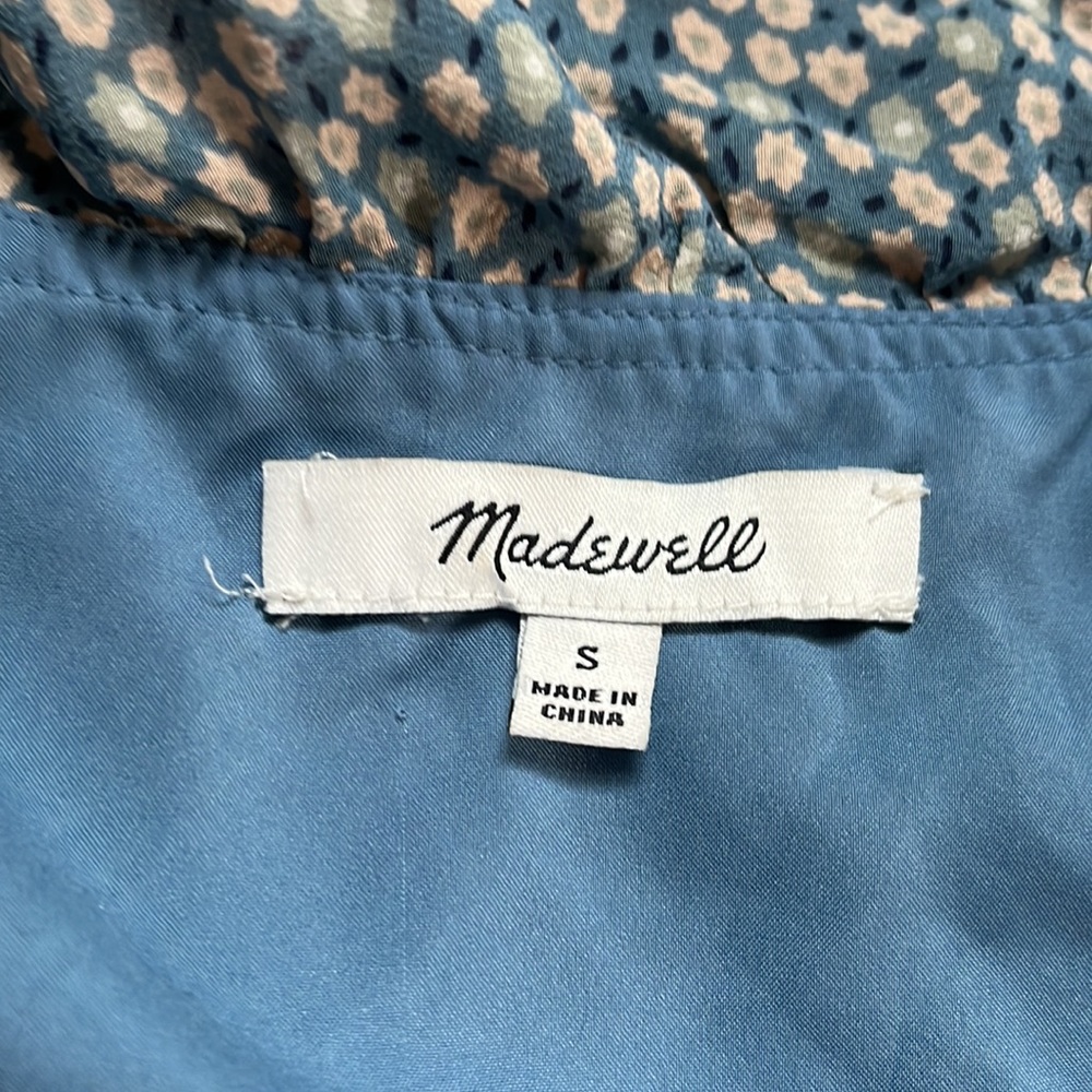 Madewell Silk Ruffle-Edge Wrap Bitsy Floral Dress - Picture 6 of 10